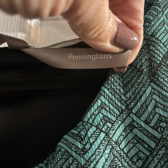 Penningtons Teal Patterned Dress - Picture 2 of 3